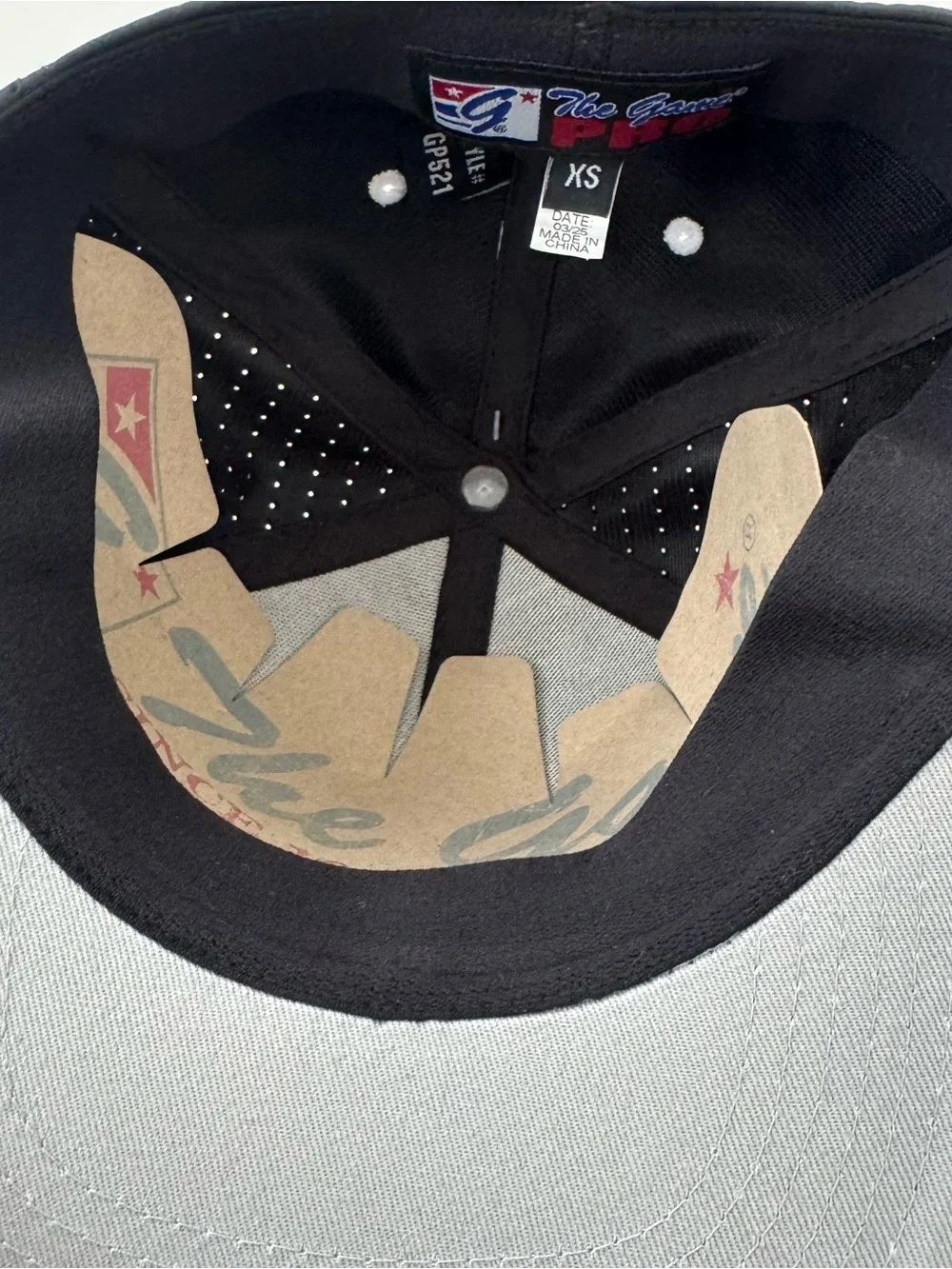 The Game Pro Hat Black Light Blue Braves Snapback Cap XS Performance Perforated